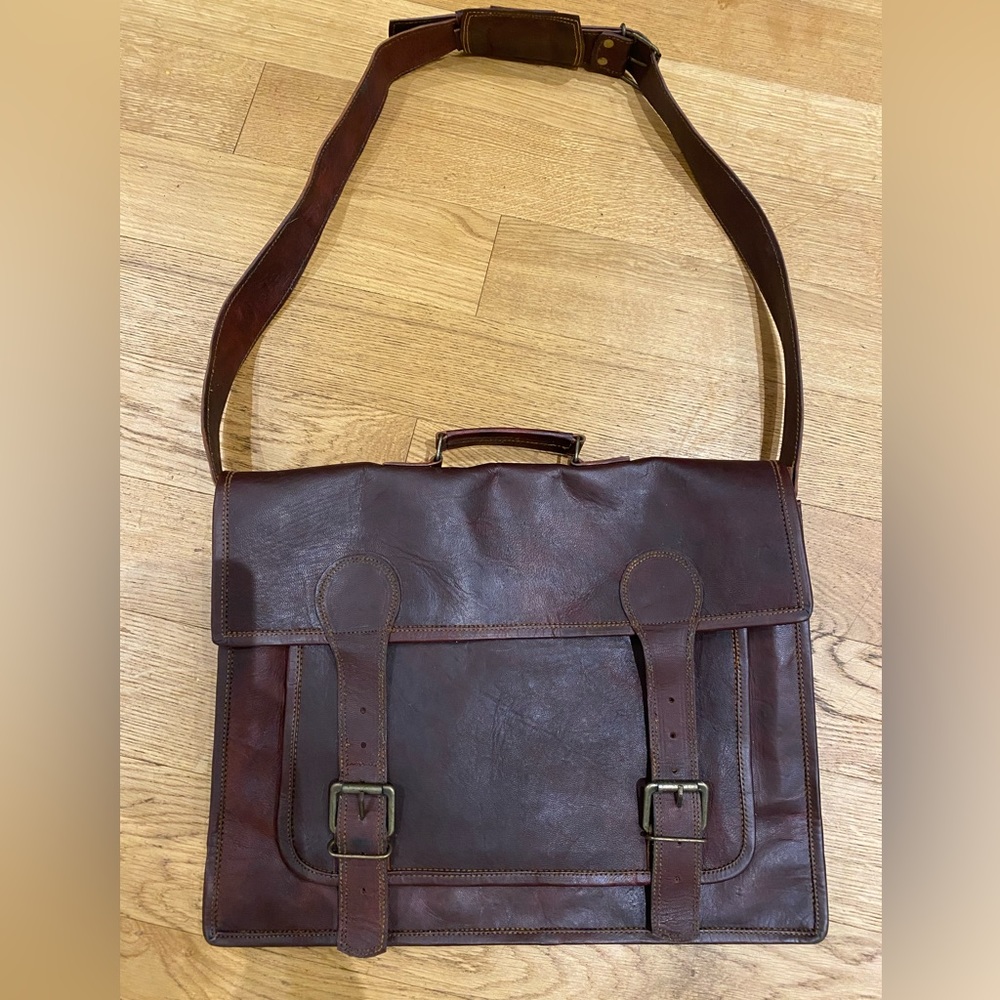 Leather work bag 17.5” x 14”.  Great condition - never used.